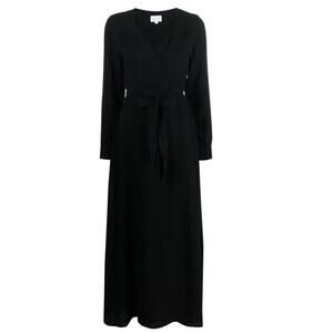 NWT Honorine Johanna Maxi Wrap Dress Size XS Black Cotton Gauze Long Sleeve READ